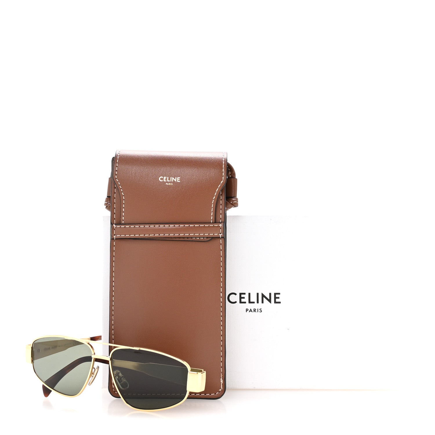 Celine Metal Triomphe 03 Sunglasses CL40281U Gold Green 8 of 8