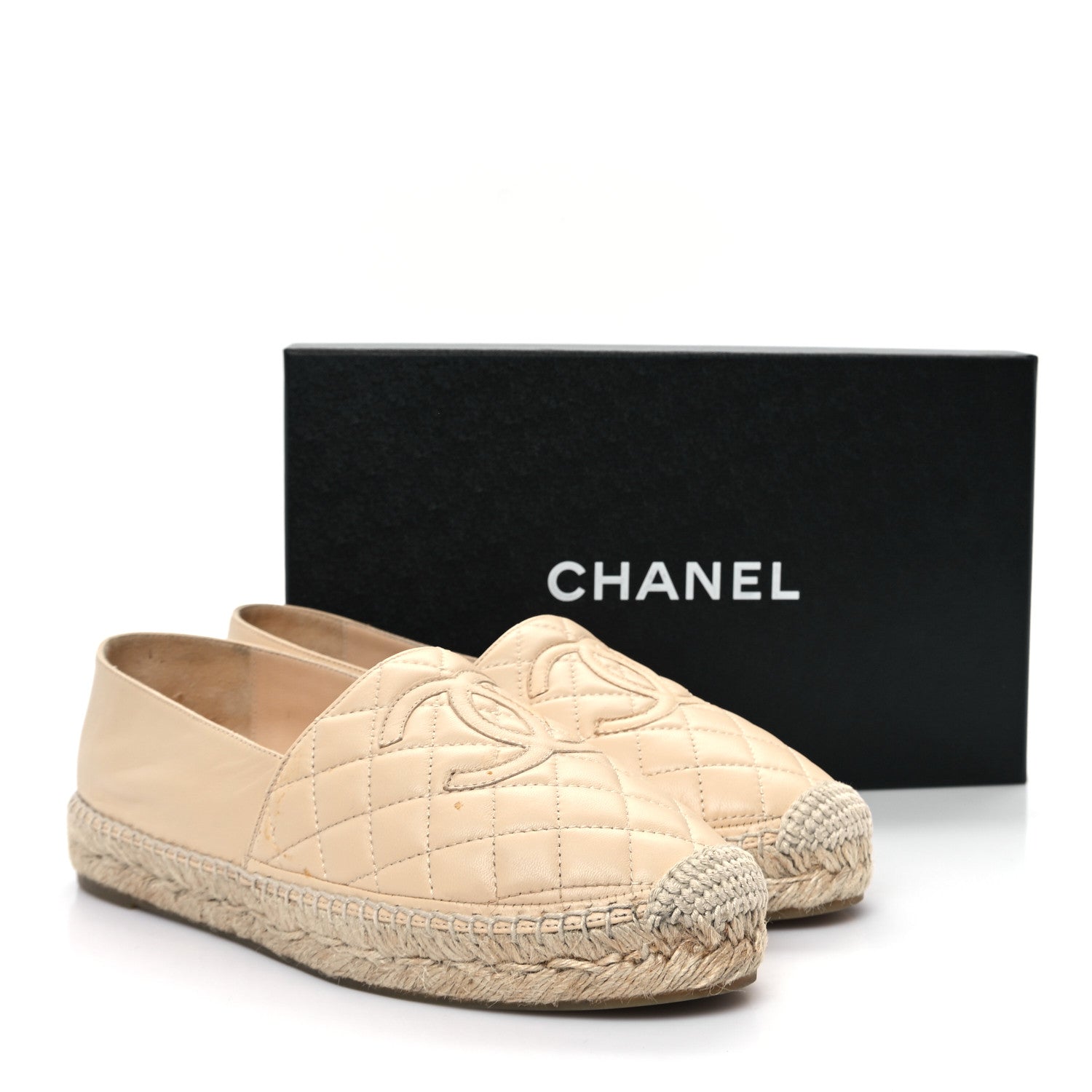 Chanel Lambskin Quilted CC Espadrilles 39 Beige 12 of 12