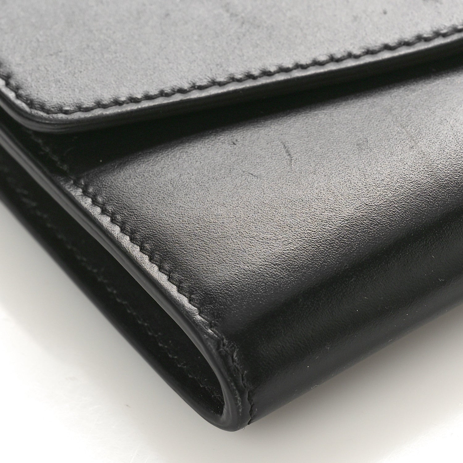 Celine Shiny Smooth Calfskin C Wallet On Chain Bag Black 7 of 8