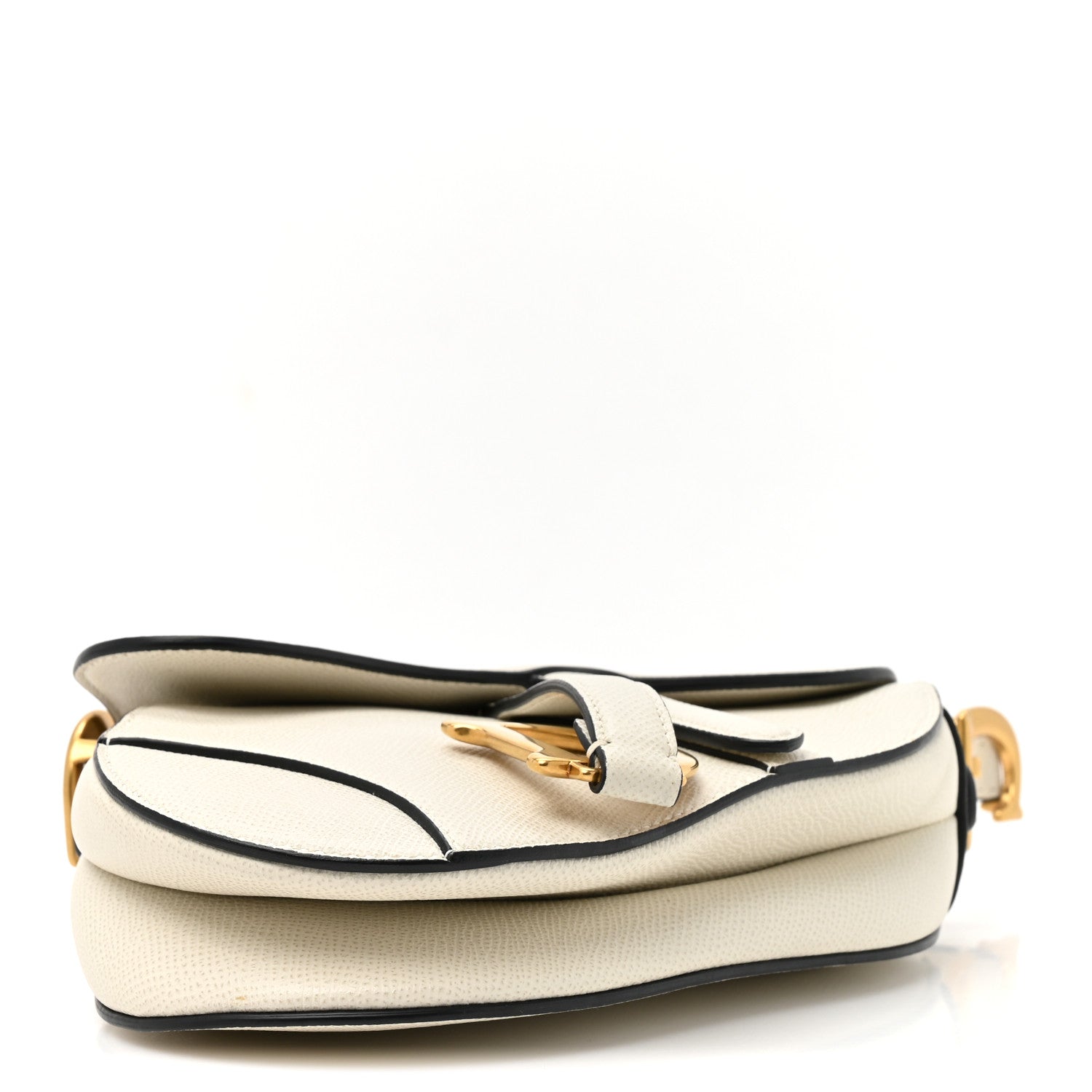 Christian Dior Grained Calfskin Mini Saddle Bag White 4 of 12