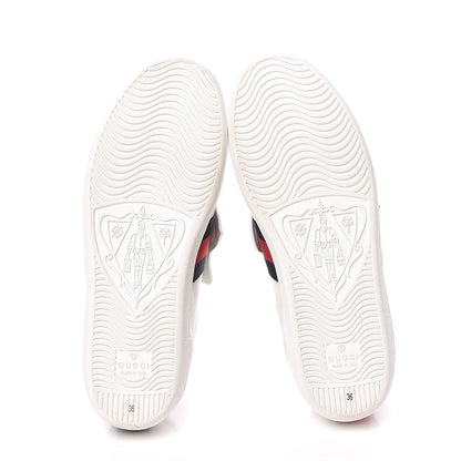 Gucci Calfskin Ayers Web Womens Ace Bow Lace Sneakers 36 White 6 of 11