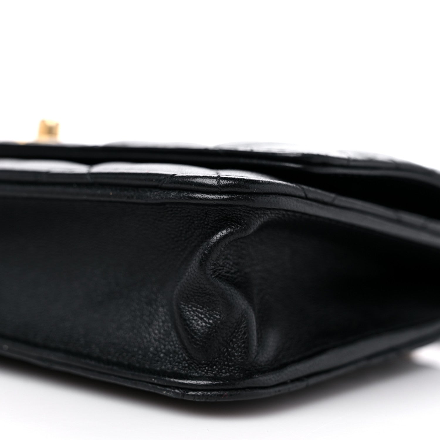 Chanel Lambskin Quilted CC Pearl Crush Wallet on Chain WOC Black 10 of 11