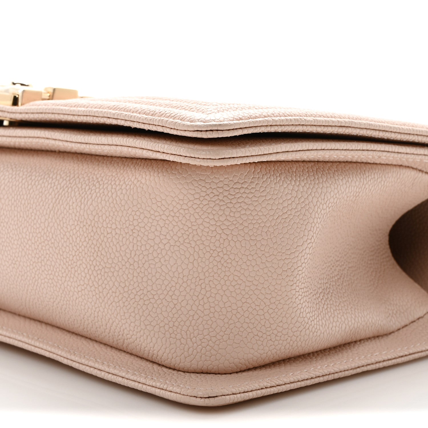 Chanel Caviar Chevron Quilted Medium Boy Flap Nude 10 of 10