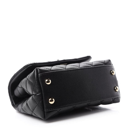 Chanel Caviar Lizard Embossed Quilted Extra Mini Coco Handle Flap Black 4 of 11