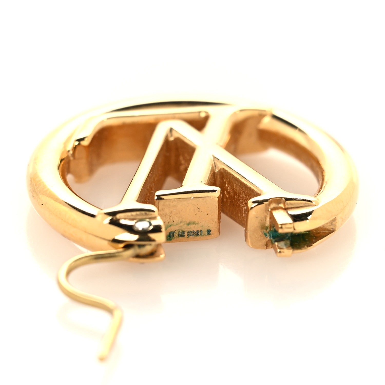 Louis Vuitton Metal Small Louise Hoop Earrings Gold 4 of 4