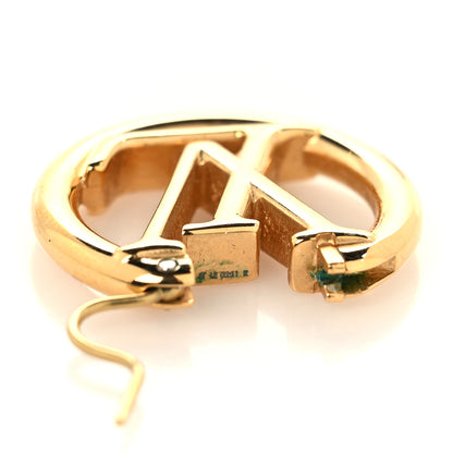 Louis Vuitton Metal Small Louise Hoop Earrings Gold 4 of 4