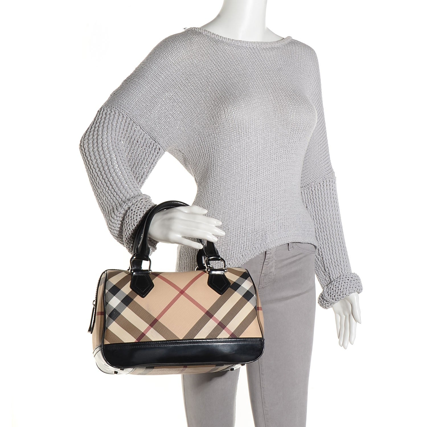 Burberry Nova Check Bowling Bag Black 2 of 9