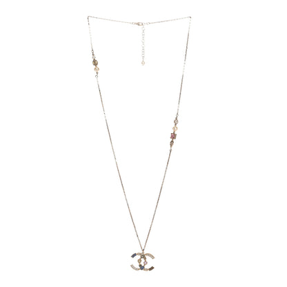 Chanel Resin Crystal Pearl CC Necklace Multicolor 3 of 6