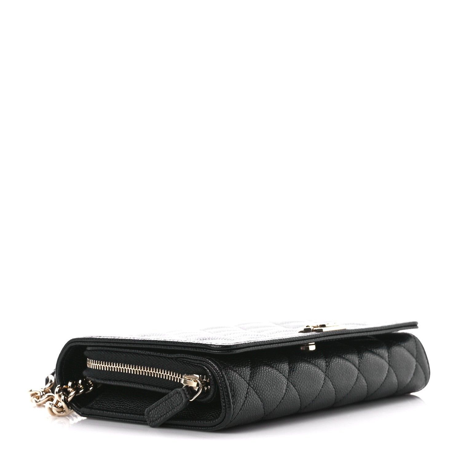 Chanel Caviar Quilted Boy Wallet On Chain WOC Black 4 of 11