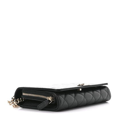 Chanel Caviar Quilted Boy Wallet On Chain WOC Black 4 of 11