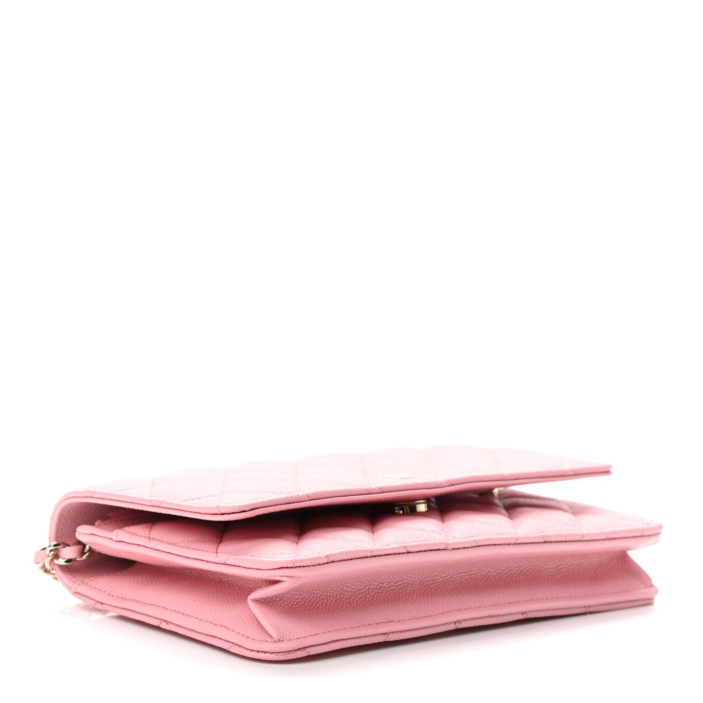 Caviar Quilted Wallet on Chain WOC Light Pink