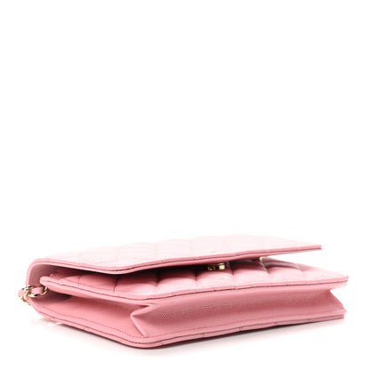 Chanel Caviar Quilted Wallet on Chain WOC Light Pink 3 of 11
