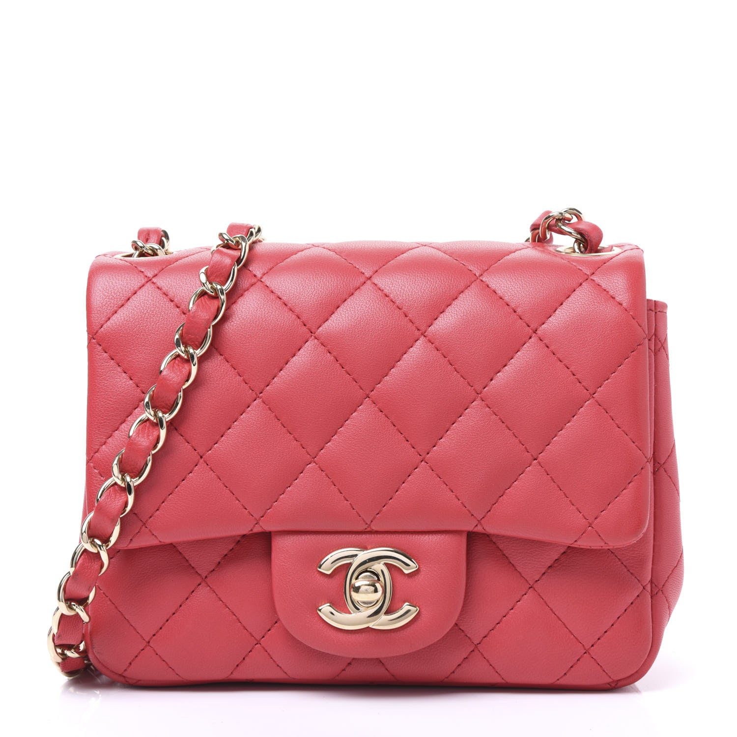 Chanel Lambskin Quilted Mini Square Flap Pink 1 of 9
