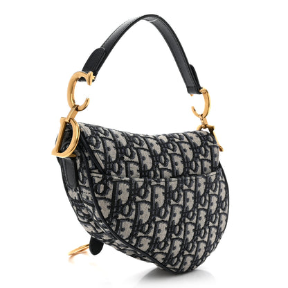 Christian Dior CHRISTIAN DIOR Oblique Mini Saddle Bag Blue 3 of 10