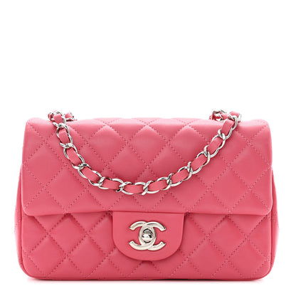 Chanel Lambskin Quilted Mini Rectangular Flap Pink 1 of 10