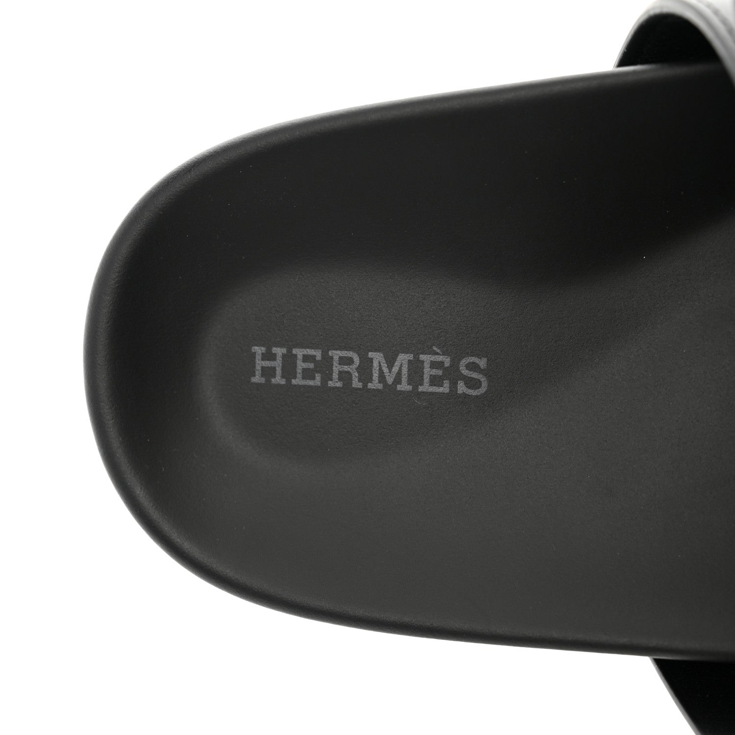 Hermes Calfskin Womens Chypre Sandals 38 Black 7 of 9