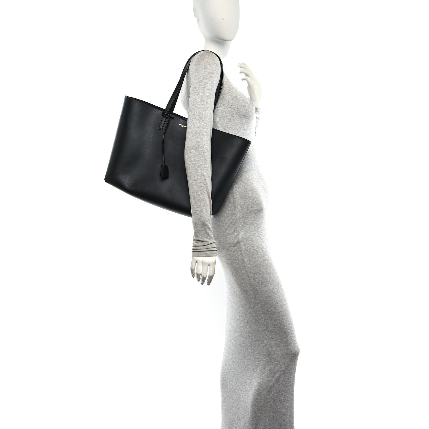 Saint Laurent Calfskin Large Shopping Tote Black 2 of 12