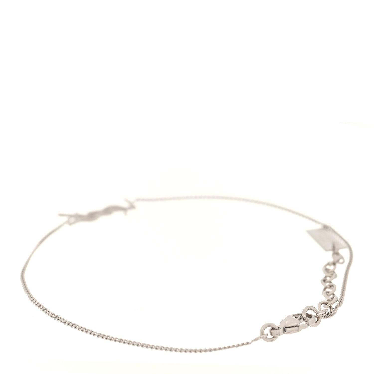 Saint Laurent Brass Monogram Charm Bracelet Silver 3 of 5