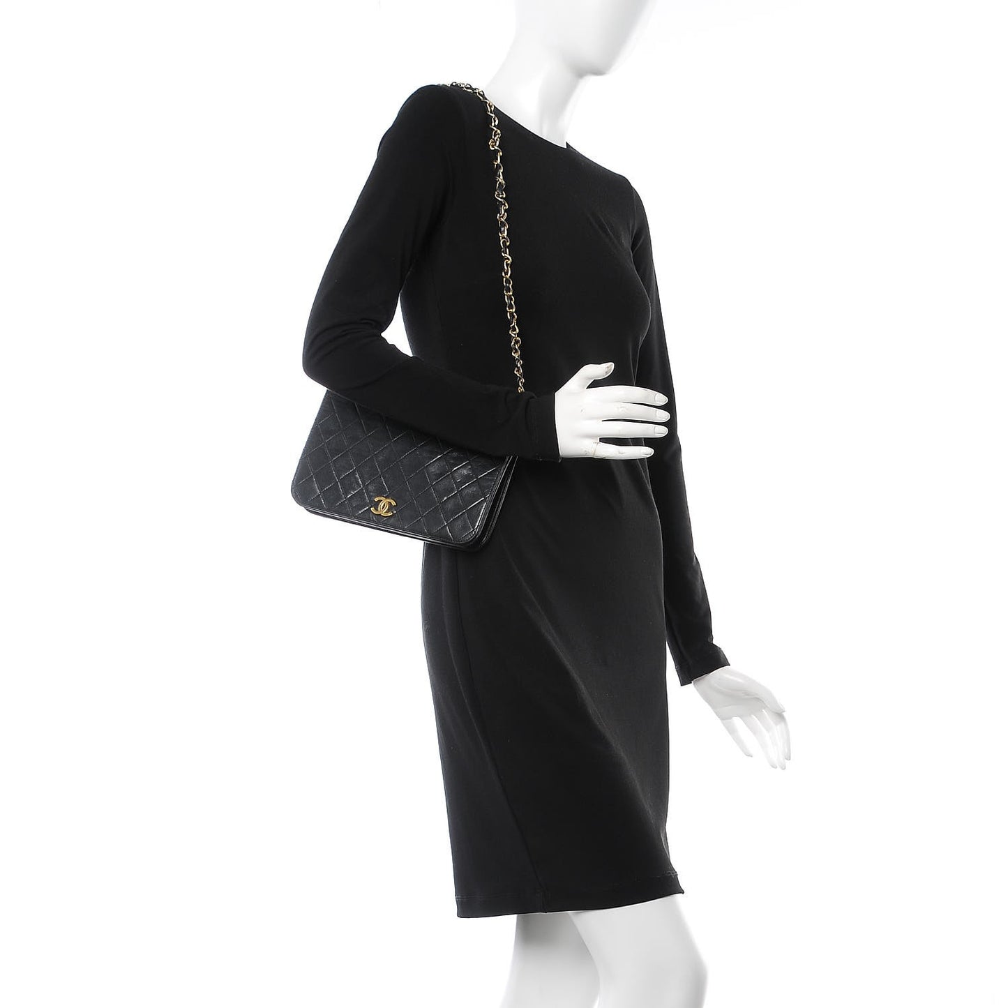 Lambskin Quilted Wallet On Chain WOC Black