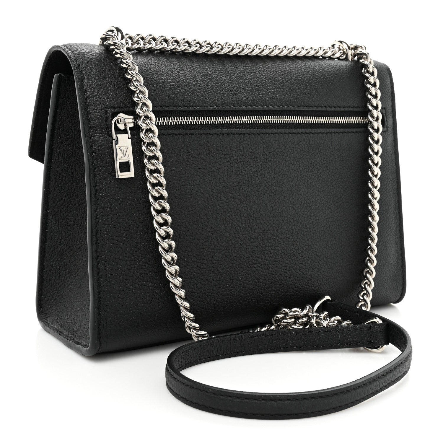 Louis Vuitton Soft Calfskin Mylockme Chain Bag BB Black 3 of 12