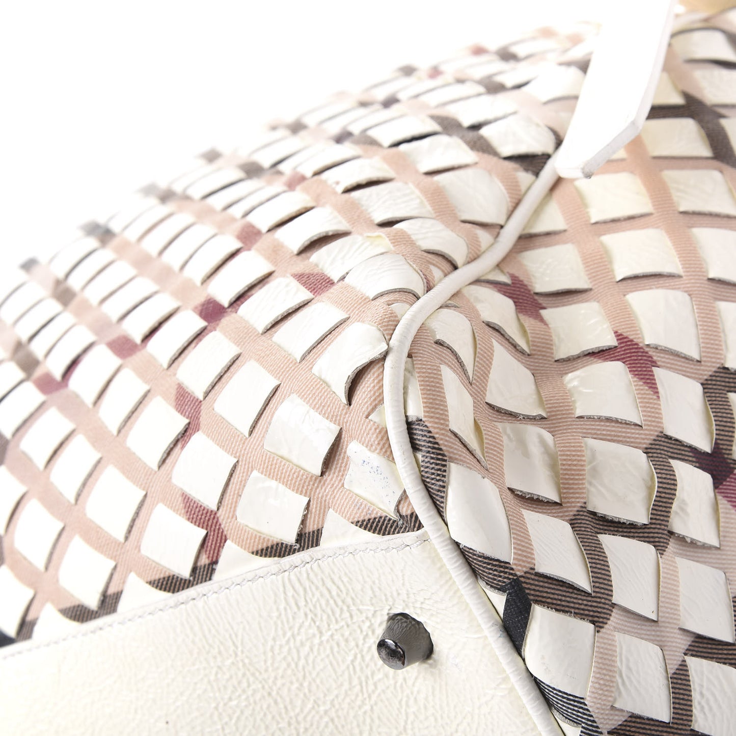 Patent Canvas Woven Nova Check Canterbury White