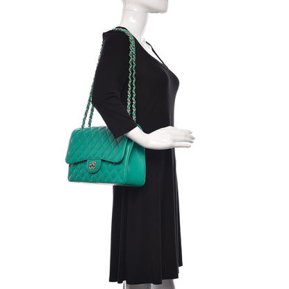 Chanel Caviar Quilted Jumbo Double Flap Turquoise 2 of 11