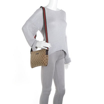 Gucci Monogram Web Small Flat Messenger Crossbody Dark Brown 2 of 7