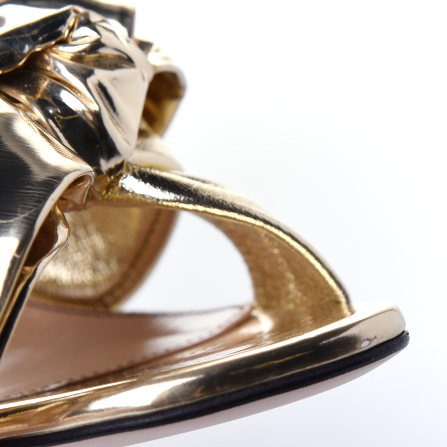 Metallic Nappa Bow Daphne High Heel Sandals 36.5 Platino