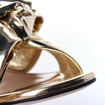 Gucci Metallic Nappa Bow Daphne High Heel Sandals 36.5 Platino 11 of 13