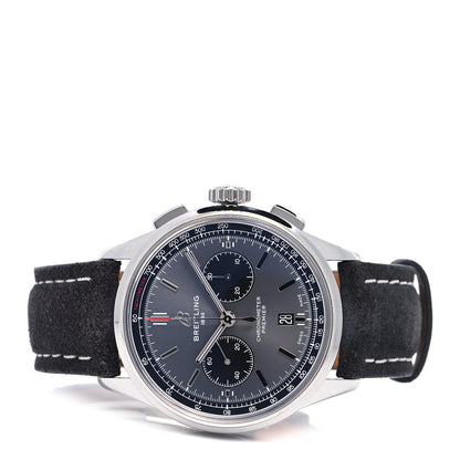 Breitling Stainless Steel Calfskin 42mm Premier B01 Chronograph Automatic Watch Grey AB0118221B1P2 2 of 5