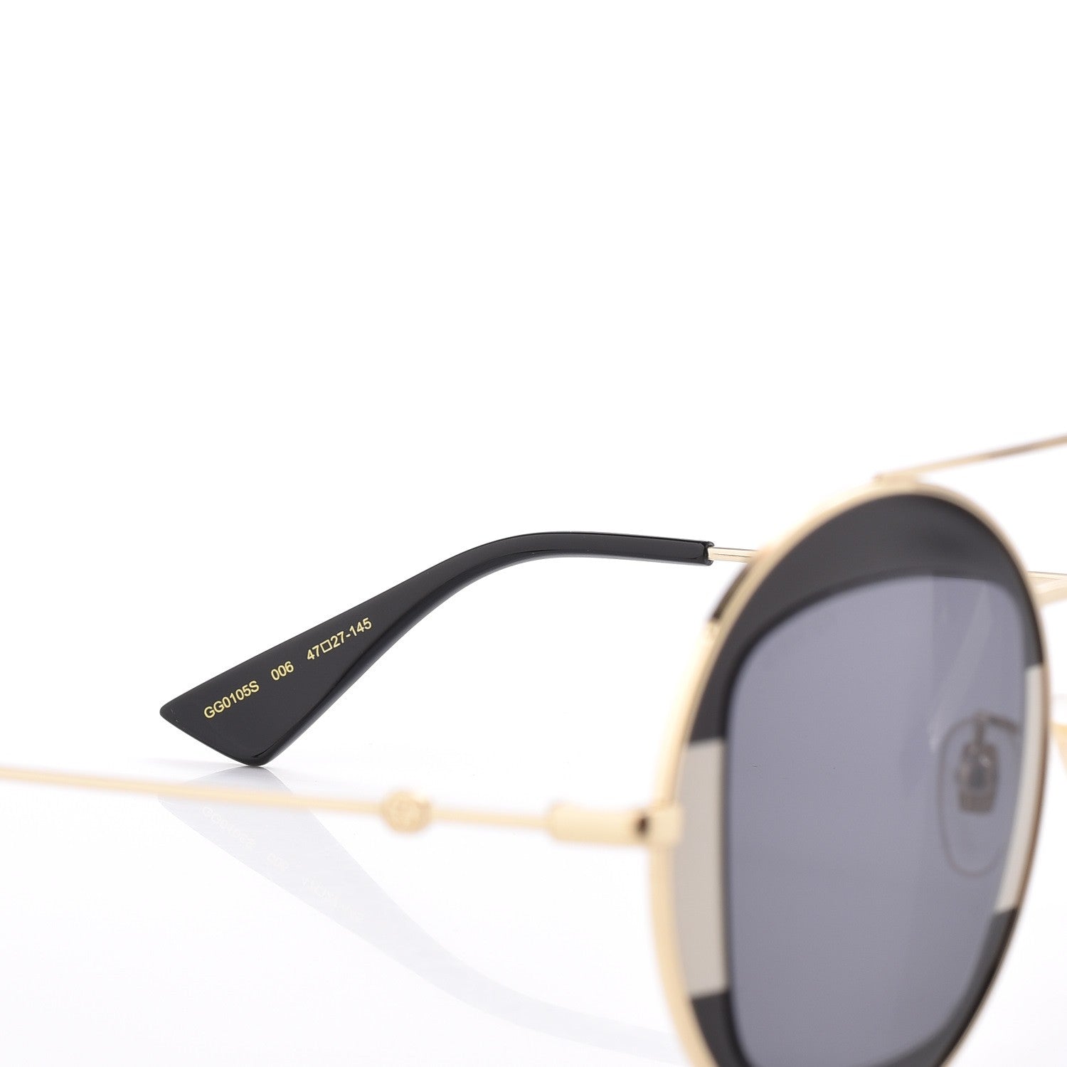 Gucci Round Frame Sylvie Web Sunglasses GG0105S Black 8 of 9