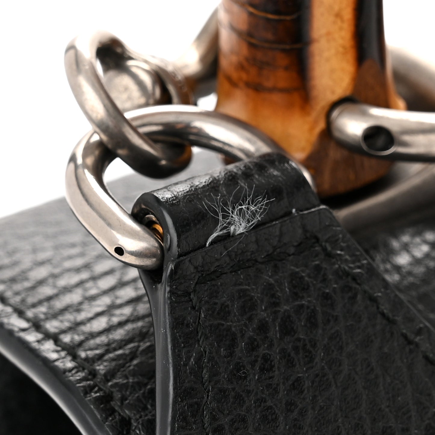 Dollar Calfskin Crystal Web Medium Dionysus Bamboo Top Handle Bag Black Black Diamond