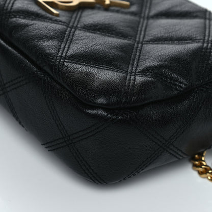 Saint Laurent Grained Lambskin Quilted Mini Becky Double Zip Bag Black 14 of 16