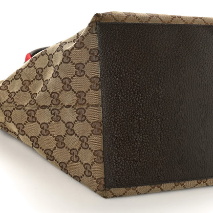 Gucci GG Monogram Small Web Handle Bucket Tote Dark Brown 9 of 10