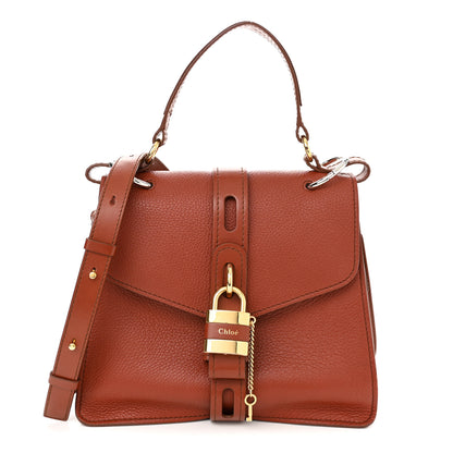 Chloe Shiny Grained Calfskin Medium Aby Day Shoulder Bag Sepia Brown 1 of 10