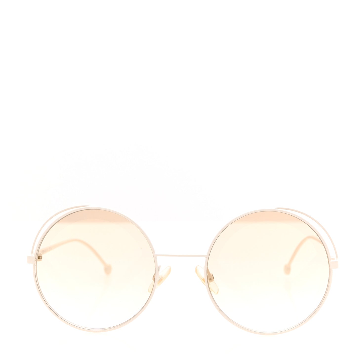 Metal F is Fendi Printed Run Away Round Frame Sunglasses FF 0343/S White