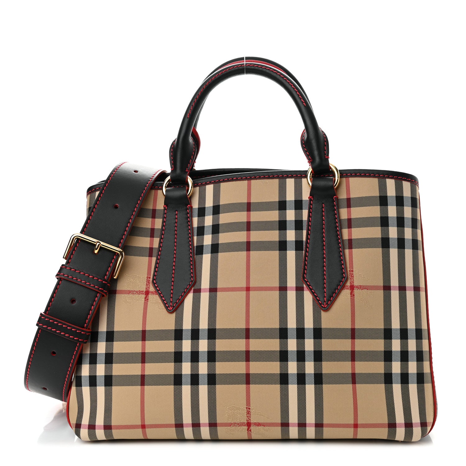 Burberry Horseferry Check Medium Ballingdon Tote Honey Black 1 of 11