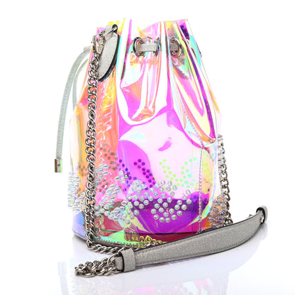 Christian Louboutin PVC Iridescent Marie Jane Studded Bucket Silver 2 of 4