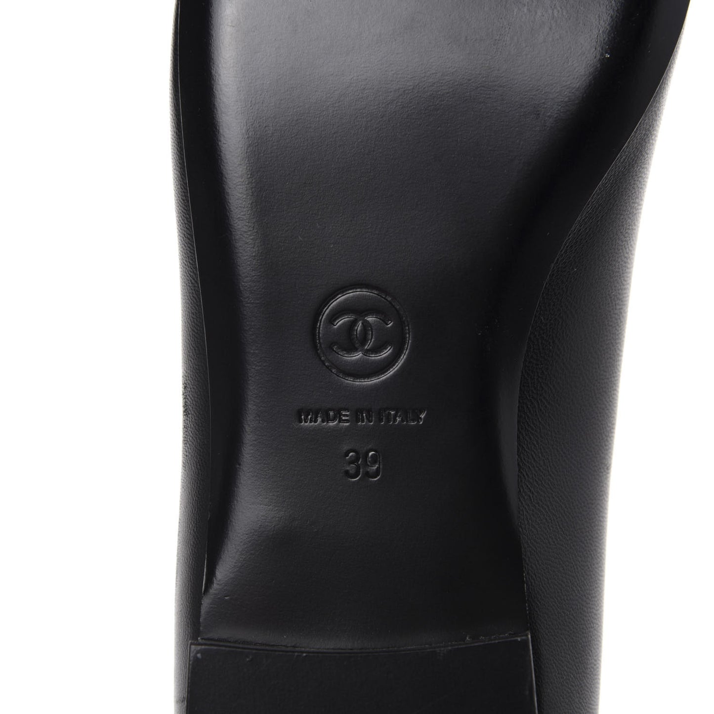 Lambskin Camellia Ballerina Flats 39 Black