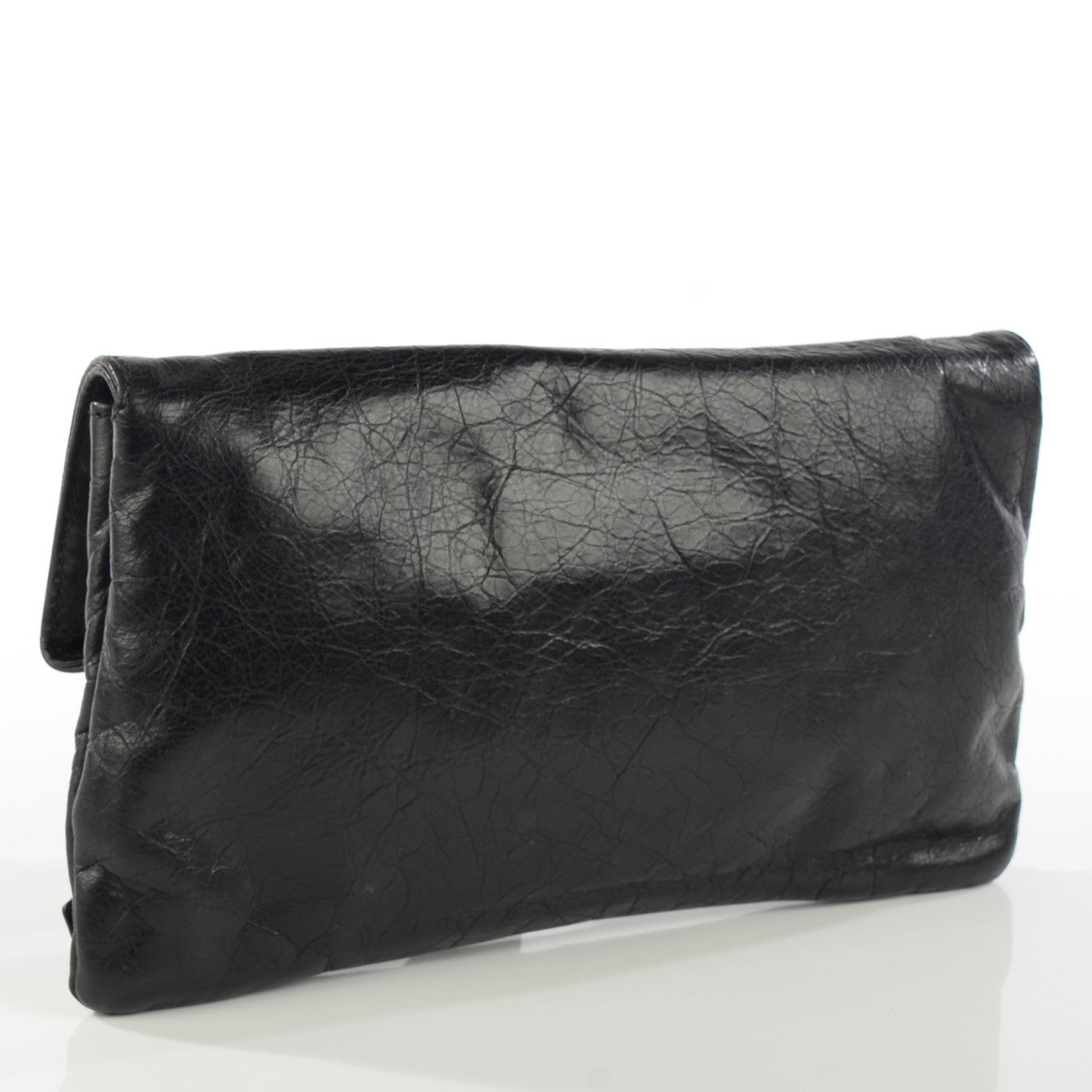 Balenciaga Agneau Giant 21 Silver Hardware Envelope Clutch Black 3 of 7