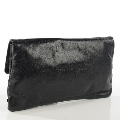 Balenciaga Agneau Giant 21 Silver Hardware Envelope Clutch Black 3 of 7