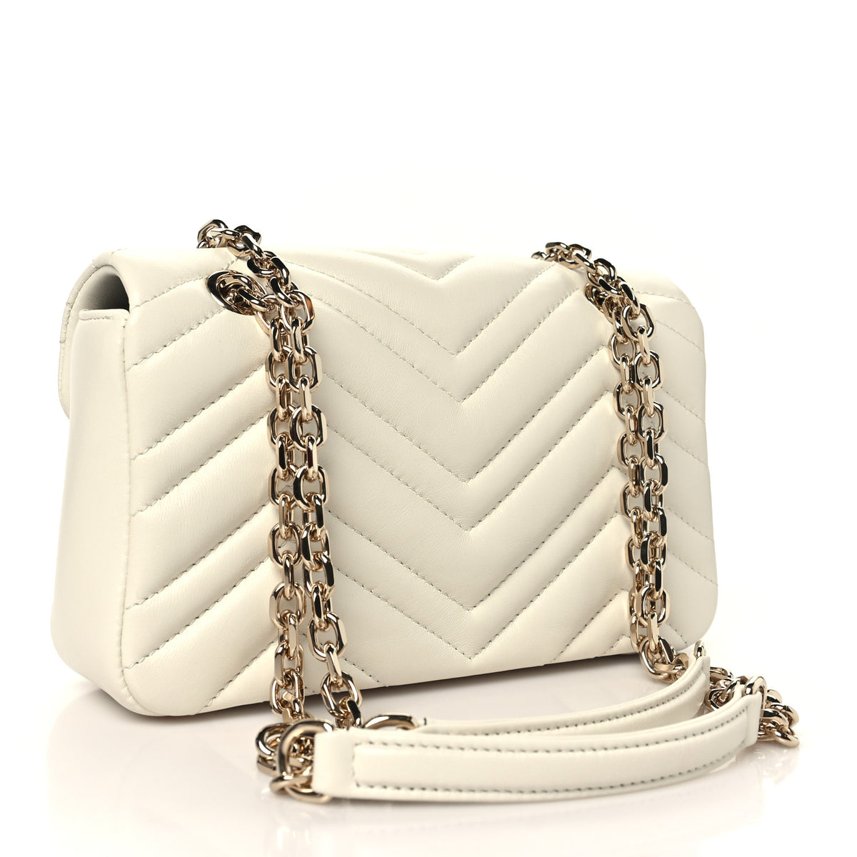 Gucci Lambskin Matelasse Small GG Marmont Shoulder Bag White 3 of 11
