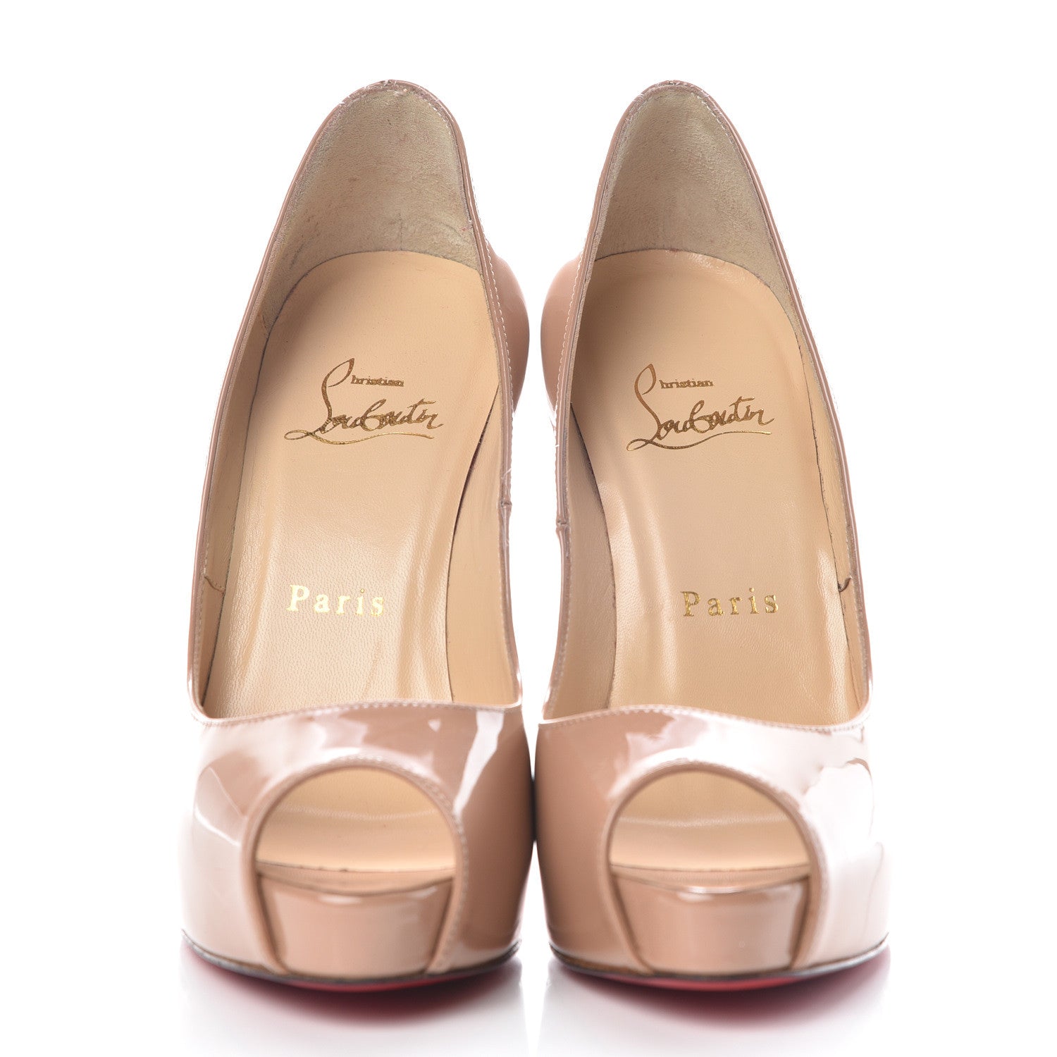 Christian Louboutin Patent New Very Prive 120 Pumps 35 Nude 2 of 14