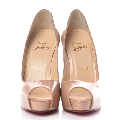 Christian Louboutin Patent New Very Prive 120 Pumps 35 Nude 2 of 14