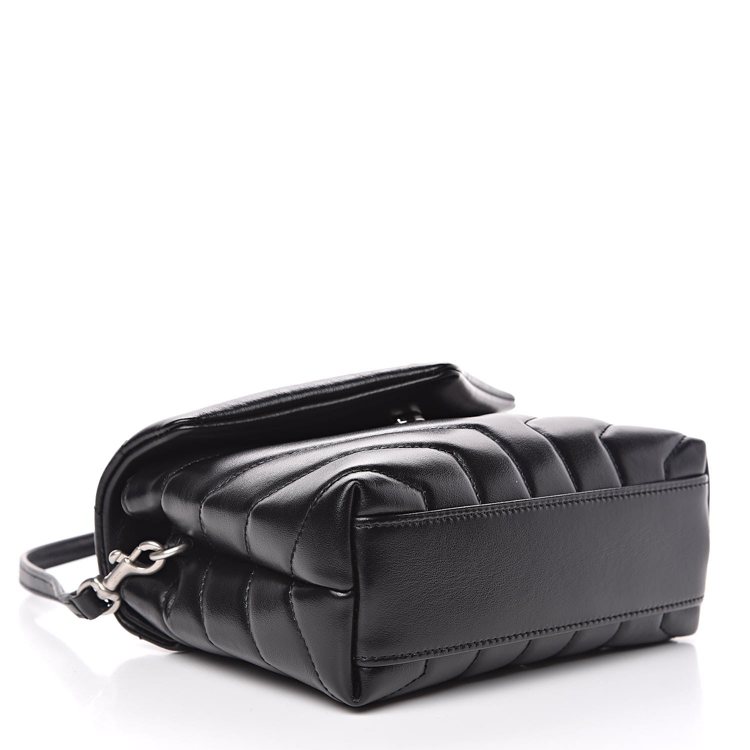 Saint Laurent Calfskin Y Quilted Monogram Toy Loulou Crossbody Bag Black 4 of 9