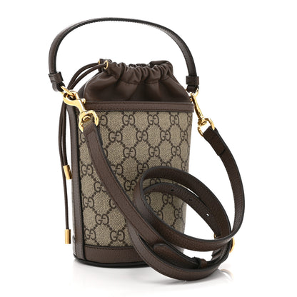 Gucci GG Supreme Monogram Ophidia Mini Bucket Bag Beige Ebony 3 of 10