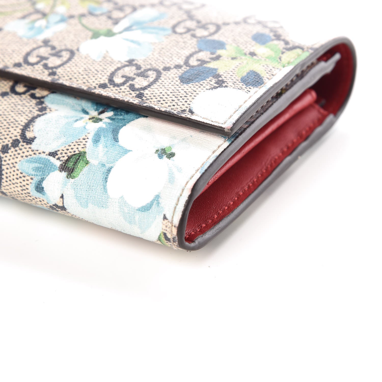 Gucci GG Supreme Monogram Blooms Continental Wallet Blue 9 of 9