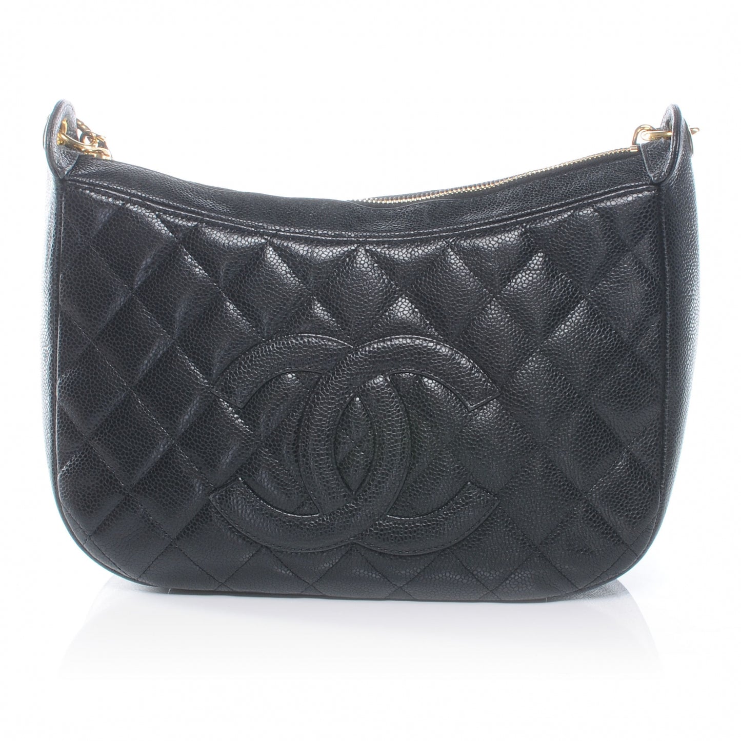Caviar Quilted Hobo Bag Black