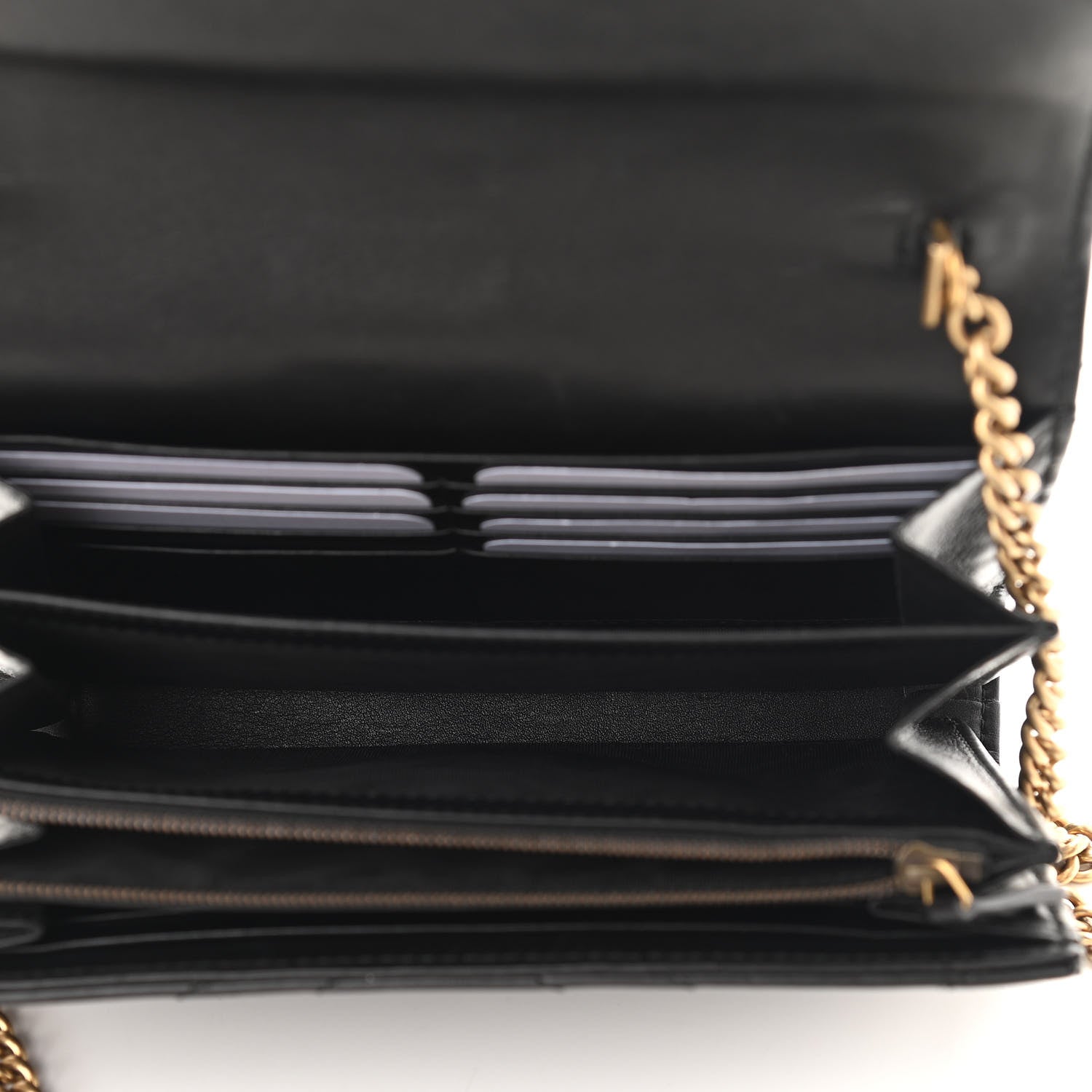 Gucci Calfskin Matelasse GG Marmont Chain Wallet Black 5 of 11