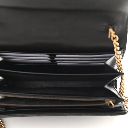 Gucci Calfskin Matelasse GG Marmont Chain Wallet Black 5 of 11